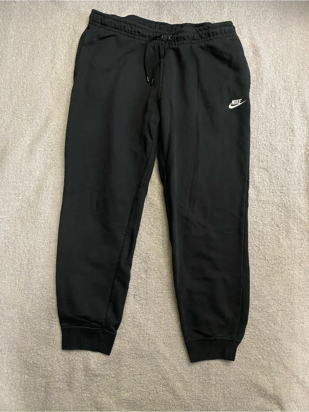 Nike Black Jogger Sweatpants with White Swoosh